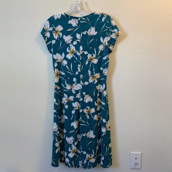 Moci Green Floral Midi Shirtdress S - Picture 4 of 7